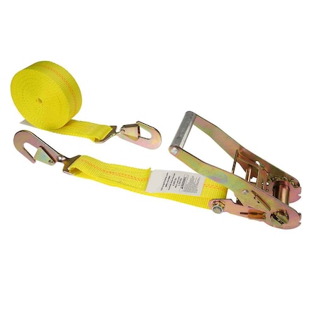 Us Cargo Control 2" x 20' Ratchet Strap w/ Twisted Flat Snap Hooks 5020TFSH-Y12K